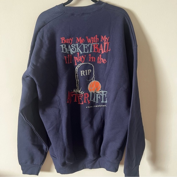 Vintage Y2K Rim Rattler Bury Me With My Basketball Oversized Crewneck VTG - Picture 5 of 8